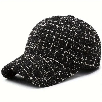 Men’s Bouclé Cap | Black and White Knitted Baseball Cap