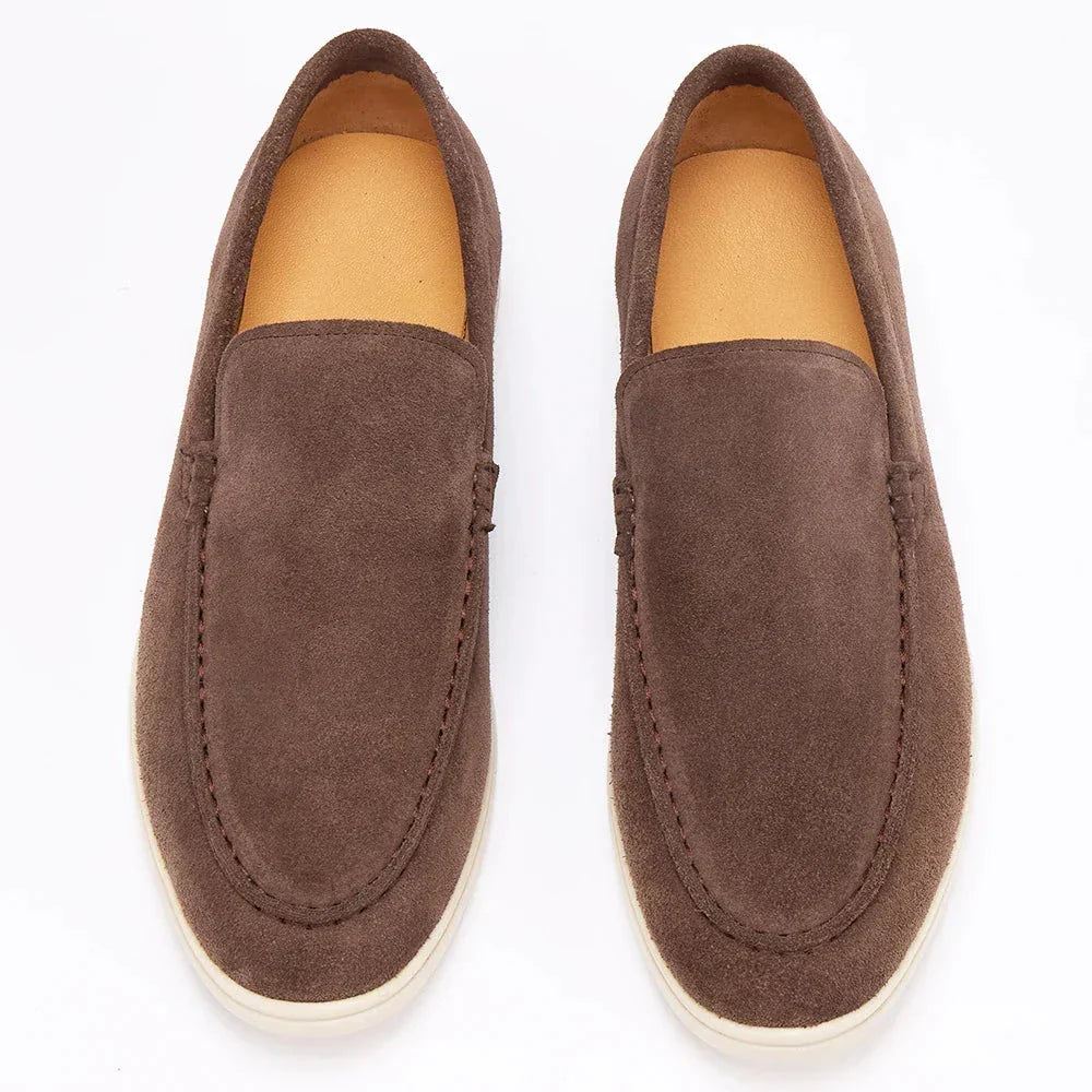 Men’s Suede Loafers | Comfortable Beige Slip-Ons