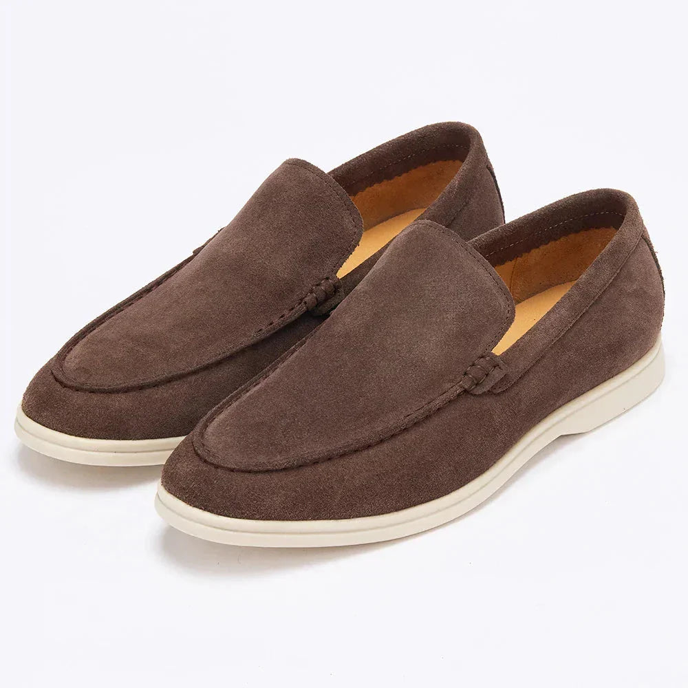 Men’s Suede Loafers | Comfortable Beige Slip-Ons