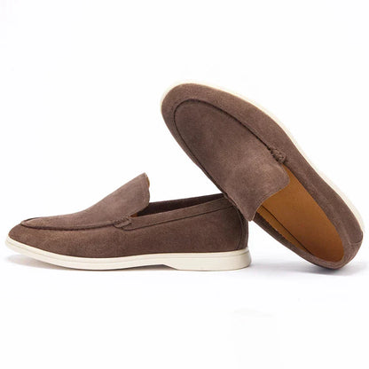 Men’s Suede Loafers | Comfortable Beige Slip-Ons