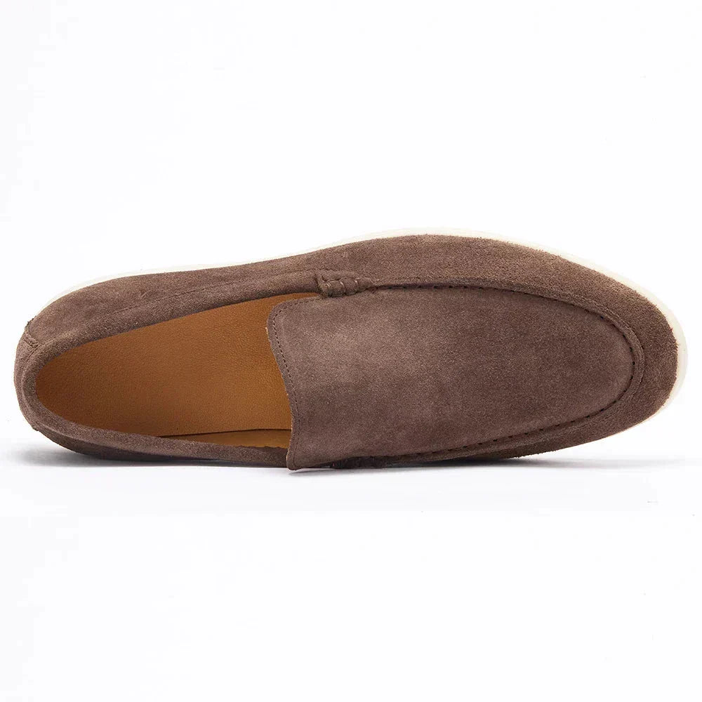 Men’s Suede Loafers | Comfortable Beige Slip-Ons