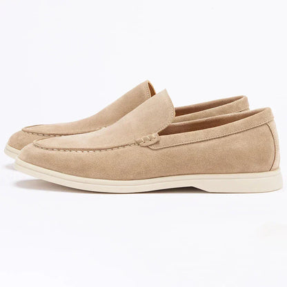 Men’s Suede Loafers | Comfortable Beige Slip-Ons