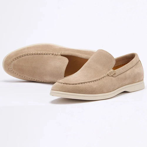 Men’s Suede Loafers | Comfortable Beige Slip-Ons