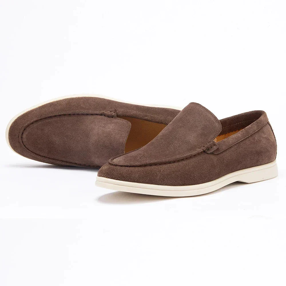 Men’s Suede Loafers | Comfortable Beige Slip-Ons