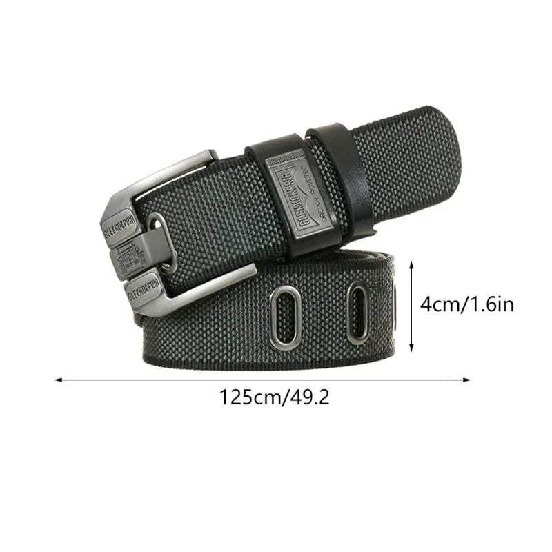 Men’s Outdoor Canvas Belt | Durable Black Nylon Belt with D-Ring