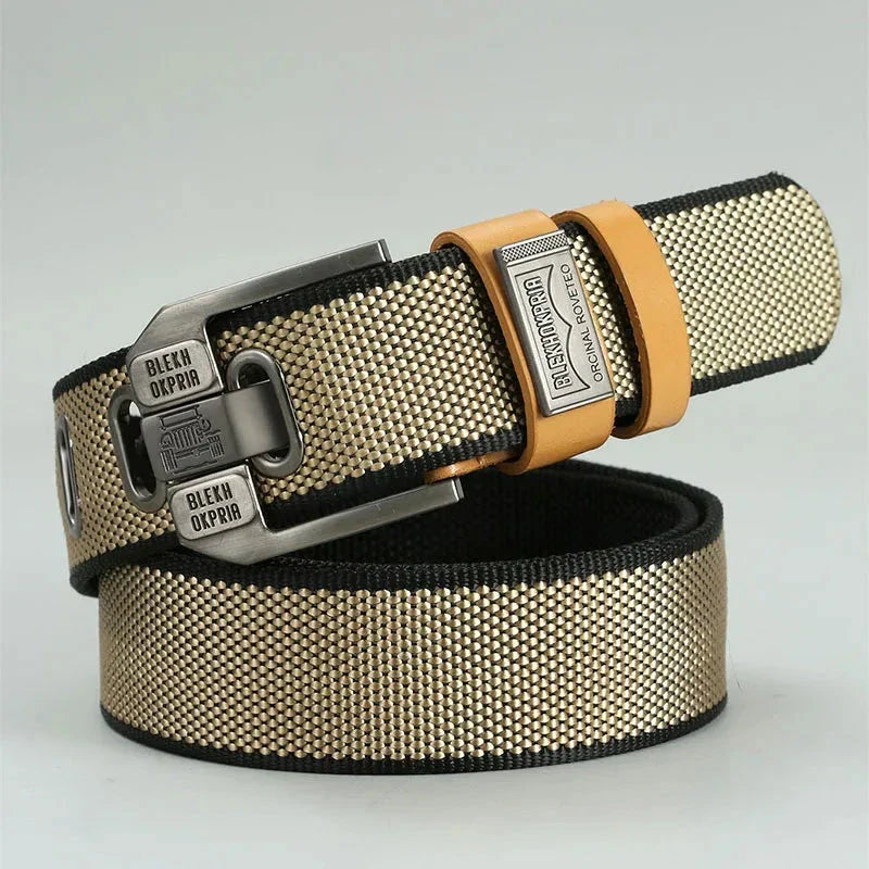 Men’s Outdoor Canvas Belt | Durable Black Nylon Belt with D-Ring