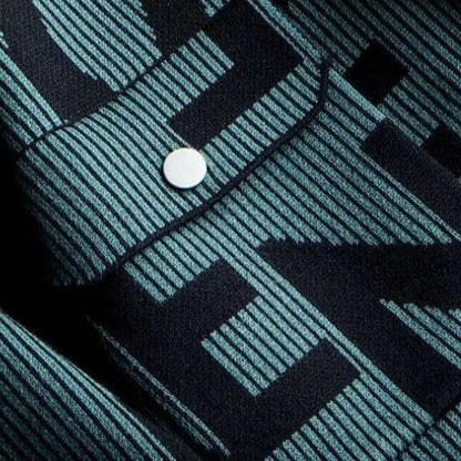 Men’s Patterned Knitted Jacket | Vintage Knitted Shirt with Letter Print