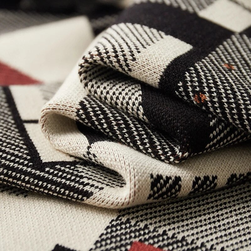 Abstract Wool Knitted Cardigan