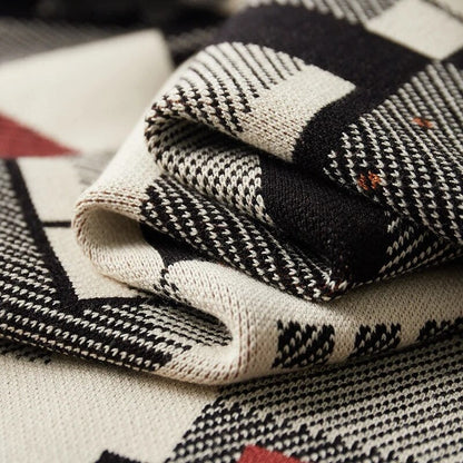 Abstract Wool Knitted Cardigan